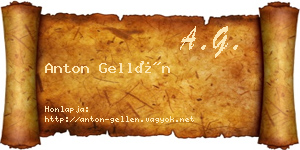 Anton Gellén névjegykártya